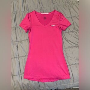 Nike Pro Women's Vivid Pink Short Sleeve Tee